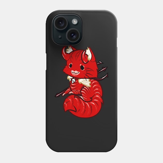 Halloween Chibi Winged Kitty - Red Tabby Devil Cat Phone Case by nkZarger08