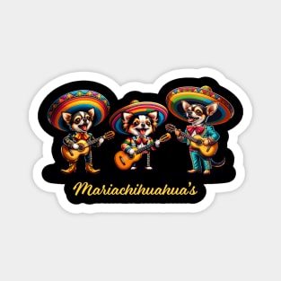 Mariachihuahua's Funny Mariachi Chihuahua Traditional Guitar player Sombrero Magnet