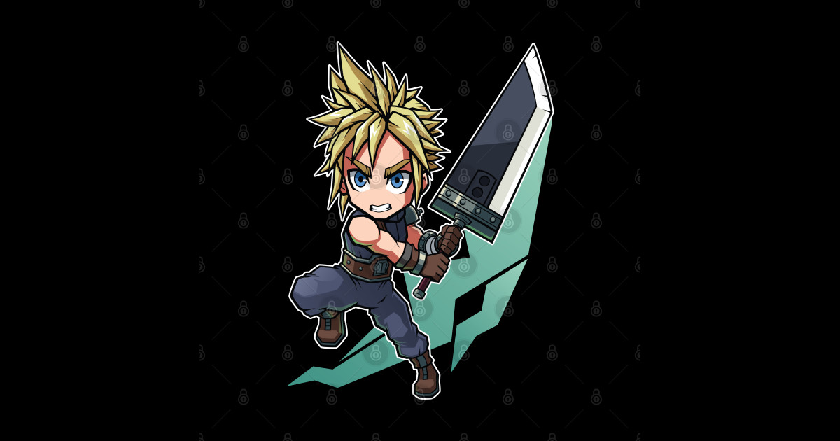 Cloud Strife FF7 Remake Chibi - Cloud Strife - Sticker | TeePublic