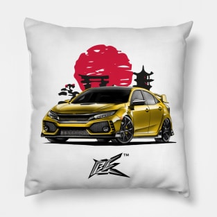 honda civic typeR fk yellow Pillow