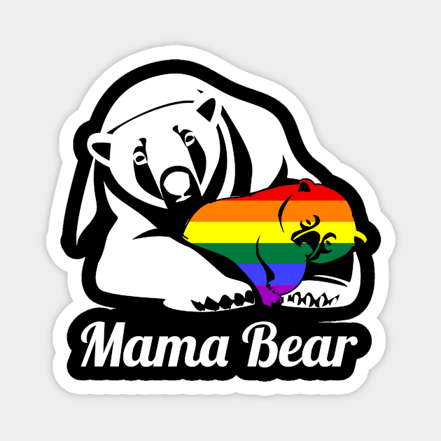 LGBTQ Mama Bear Gay Pride Rainbow Mom Magnet by Dr_Squirrel