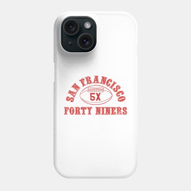 VINTAGE 49ERS ATHLETIC T SHIRT Phone Case by PIXEL PUSHER