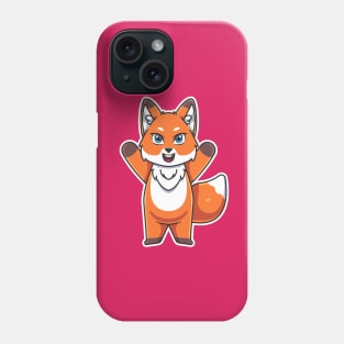 cute fox cartoon illustration vector Phone Case