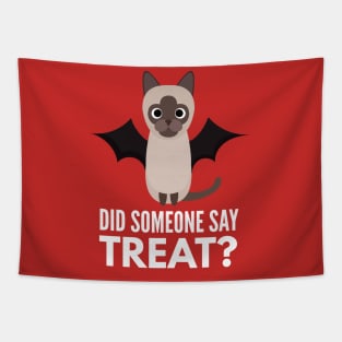 Siamese Cat Halloween Trick or Treat Tapestry