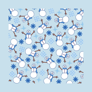 Snowmen and Snowflakes Pattern | Winter | Snow Pattern T-Shirt