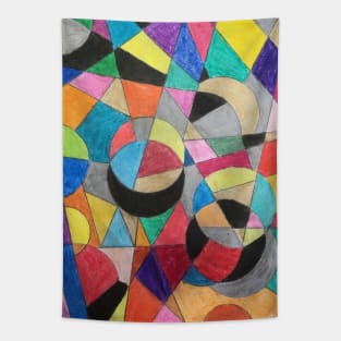 Bold Cressents and Colors Tapestry