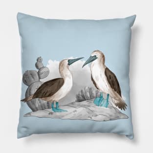 Watercolor Bird Hand Drawn Pillow