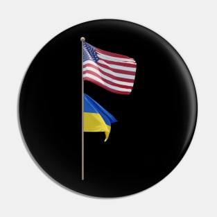 USA Ukraine Flag Pole Brotherhood Pin