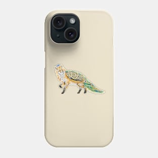 Fox Peacock Watercolor Phone Case