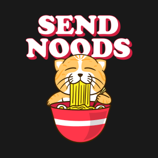 Send Noods Funny Ramen Cat T-Shirt