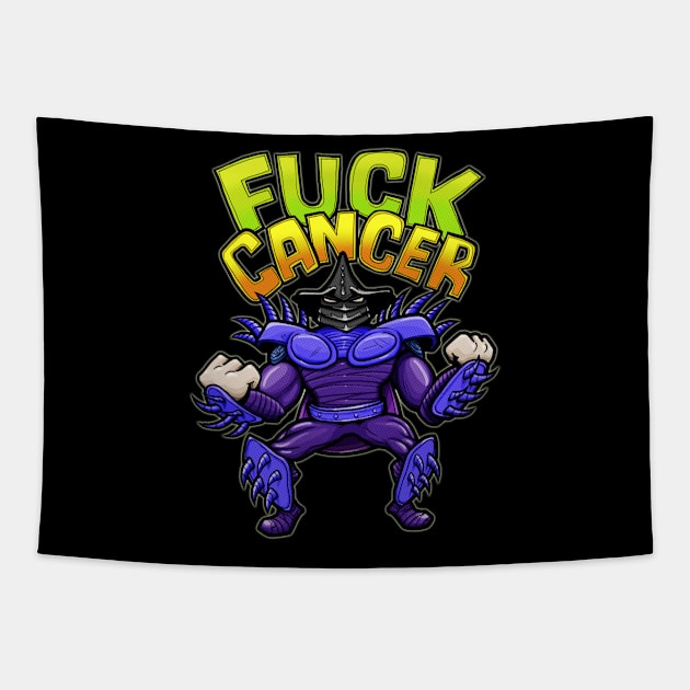 Euro Shredder - F*ck Cancer - TMNT Tapestry by Pizza Plastic