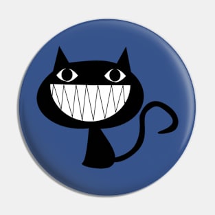 Black Cat With White Teeth Pin