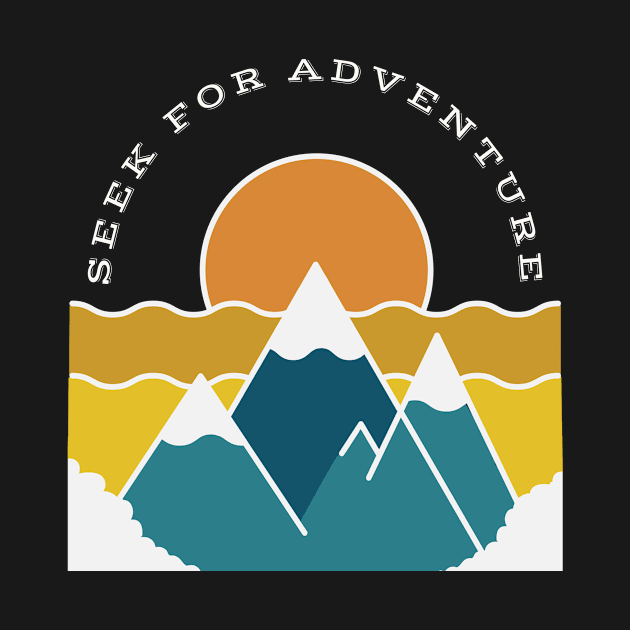 Seek For Adventure Retro Mountains Hiking Outdoor by Foxxy Merch