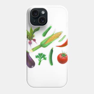 Botanical Illustration - Summer Vegetables Phone Case