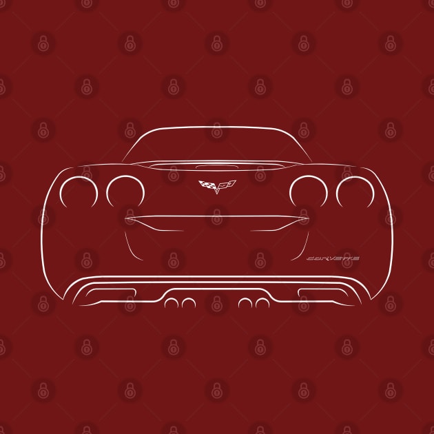 Chevrolet Corvette C6 - rear stencil, white by mal_photography