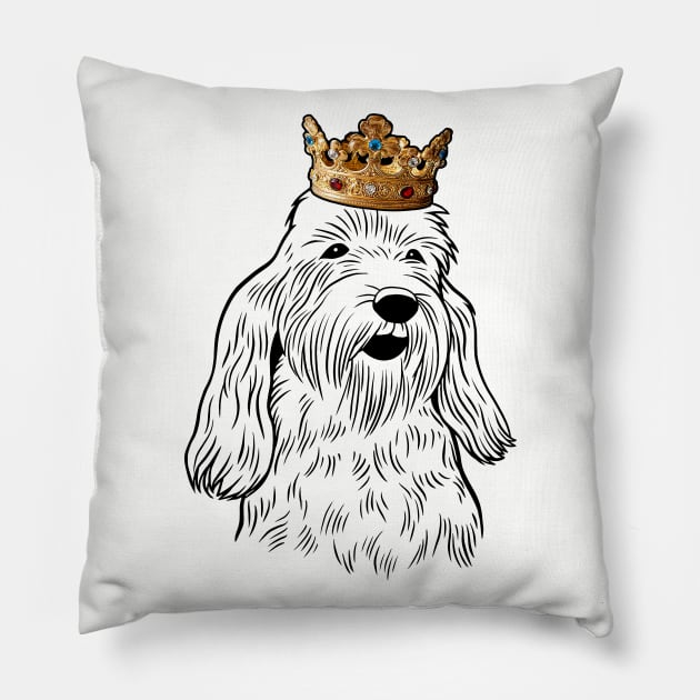 Petit Basset Griffon Vendeen Dog King Queen Wearing Crown Pillow by millersye