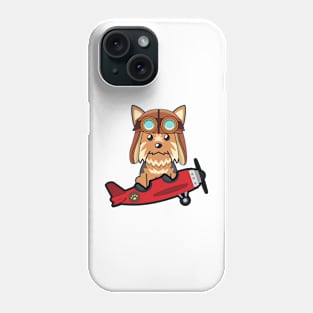 Cute yorkshire terrier is in a vintage plane Phone Case