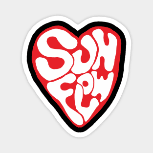 sunflow typography heart Magnet