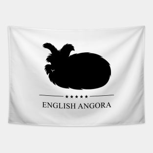 English Angora Rabbit Black Silhouette Tapestry