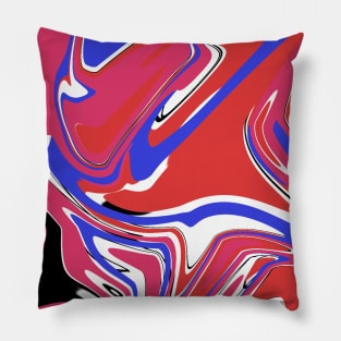 Pink red blue acrylic paint effect art Pillow