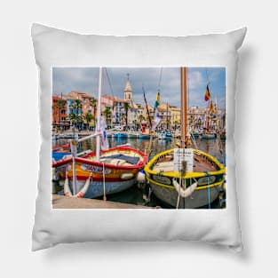 Sanary Harbour, South of France Pillow