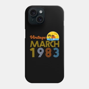 40th Birthday Vintage March 1983 40 Years Old Gifts Phone Case