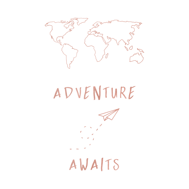 Adventure Awaits Map - Rosegold by Cascadia by Nature Magick