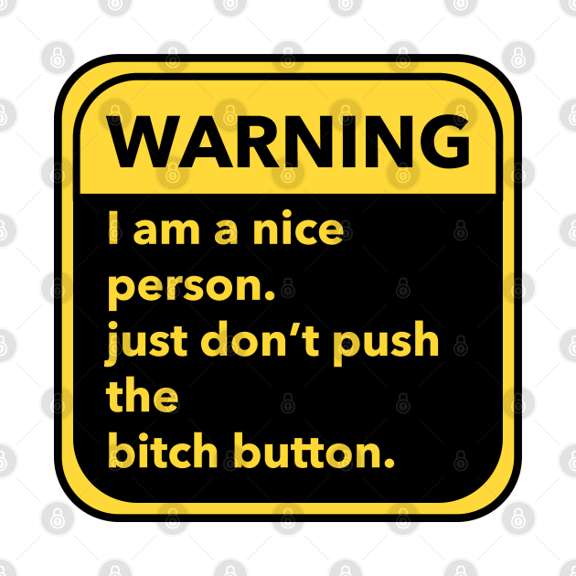 warning-- I am a nice person, just don't push the bitch button. by zaiynabhw