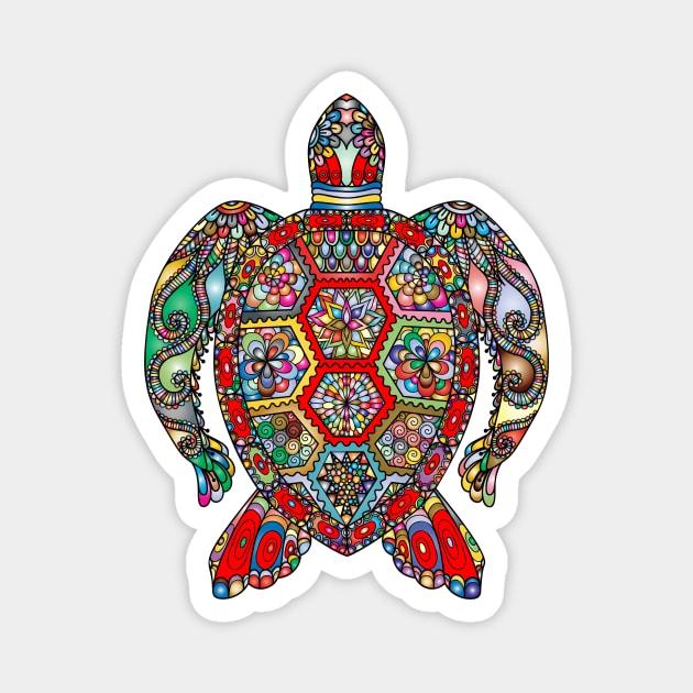 Colorful Turtle Design Lover, Mandala Lover , Mandala Design , Mandala Artwork Magnet by Utopia Shop