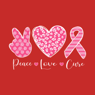 Peace Love Cure Breast Cancer T-Shirt