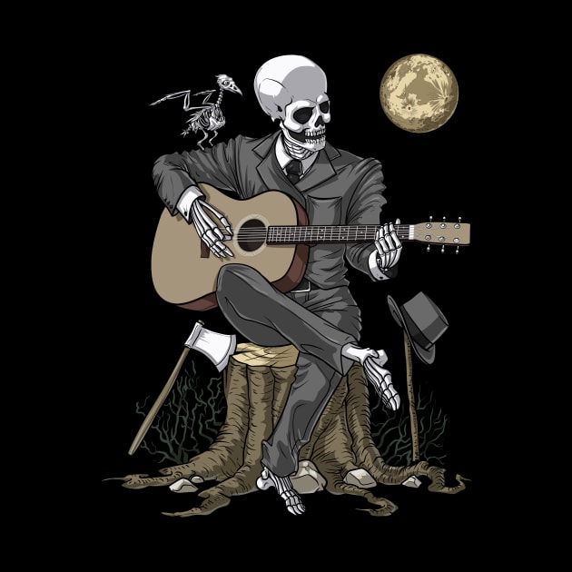 Skeleton Guitar Player by underheaven