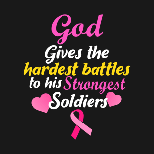 Breast Cancer Awareness Gods Strongest Soldiers Gift Product T-Shirt