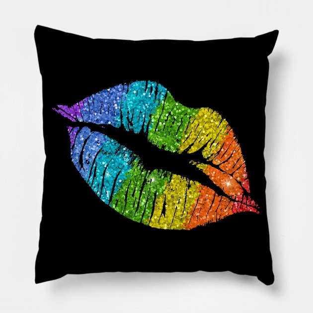 Mardi Gras Kiss Lips Pillow by nakos