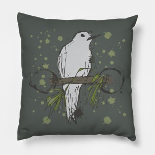 Fairy tern on a branch sketch Pillow