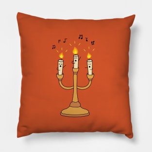 funny three cute candles singing opera Pillow