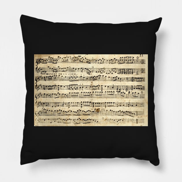 Old Parchment Sheet Music Notes Pillow by broadwaygurl18