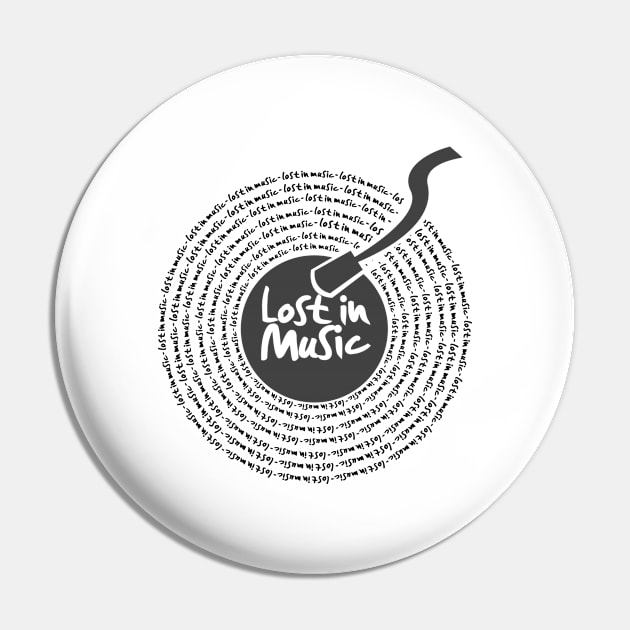 'Lost In Music' Awesome Music Vinyl Gift Pin by ourwackyhome