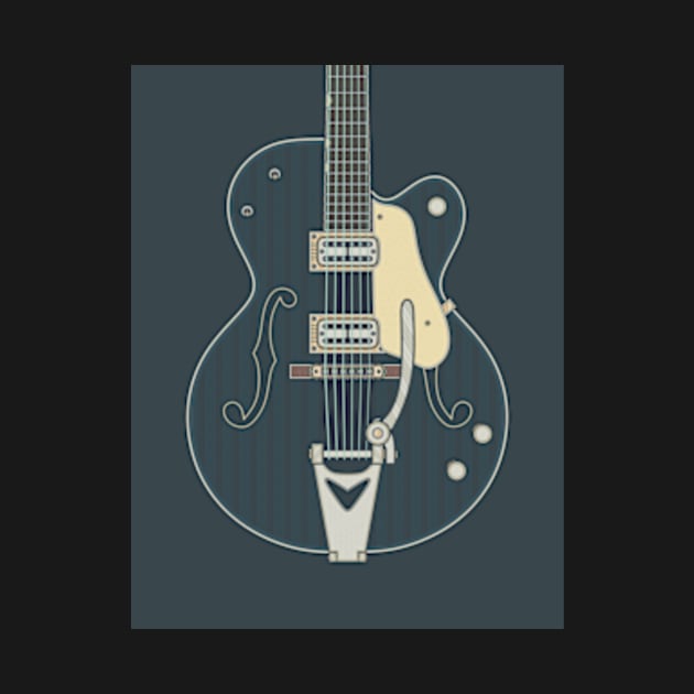 Rockabilly Guitar in Dark by milhad