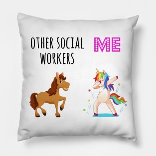 unicorn social worker, Funny Social Worker Gift Pillow