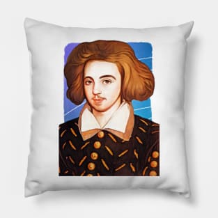 English Playwright Christopher Marlowe illustration Pillow