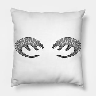 Pangolins in Love - cute and fun animal design on white Pillow