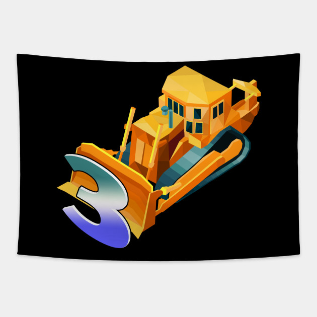 Funny Construction 3 Years Old 3rd Birthday Party Gift Construction Tapestry Teepublic