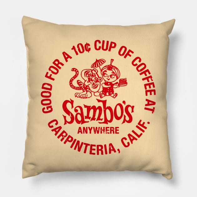 Sambo's Restaurant Calif. Pillow by BUNNY ROBBER GRPC