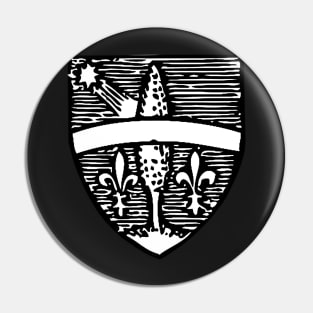 Shield of Pope Leo XIII (black & white) - black bkg Pin