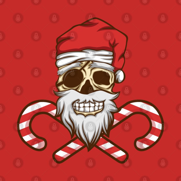 Bad Jolly Roger Santa XMAS Pirate Skull by Shirtbubble