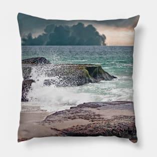 Cloudy Day At Aliso Beach Pillow