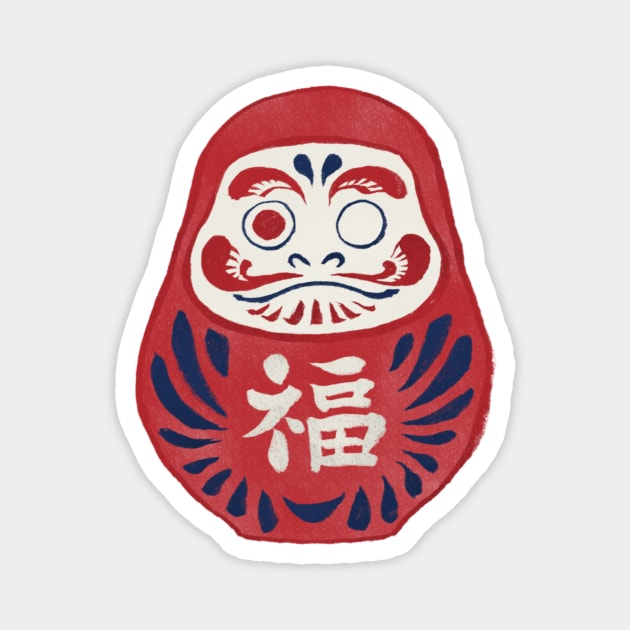 Daruma Doll (だるま) Magnet by akaneyabushita