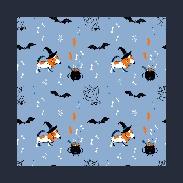 Cute print with a puppy in a witch costume by DanielK