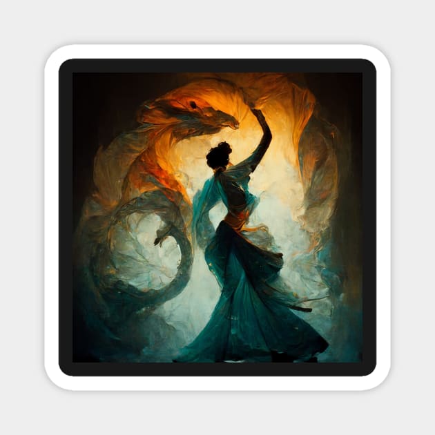 Dance with the Dragon - best selling Magnet by bayamba