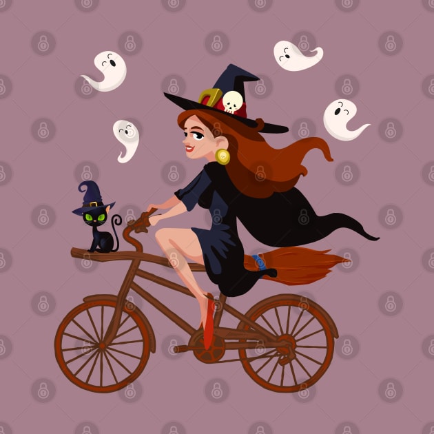 Cycling Witch , Cyclist Witch, Biker Witch, Rider Witch, Funny Halloween Pun For Cyclist and Cycling Lovers by BicycleStuff